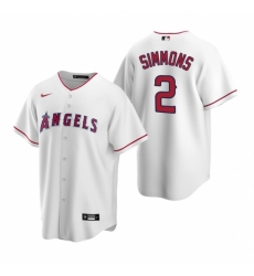 Mens Nike Los Angeles Angels 2 Andrelton Simmons White Home Stitched Baseball Jersey