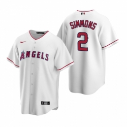 Mens Nike Los Angeles Angels 2 Andrelton Simmons White Home Stitched Baseball Jersey