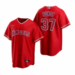 Mens Nike Los Angeles Angels 37 Dylan Bundy Red Alternate Stitched Baseball Jersey