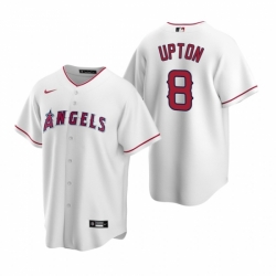 Mens Nike Los Angeles Angels 8 Justin Upton White Home Stitched Baseball Jersey
