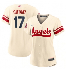 Women Los Angeles Angels 17 Shohei Ohtani 2022 Cream City Connect Stitched Baseball Jerseys1