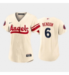 Women Los Angeles Angels 6 Anthony Rendon 2022 Cream City Connect Stitched Baseball Jersey