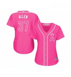 Womens Los Angeles Angels of Anaheim 37 Cody Allen Replica Pink Fashion Baseball Jersey 