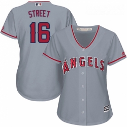 Womens Majestic Los Angeles Angels of Anaheim 16 Huston Street Authentic Grey Road Cool Base MLB Jersey