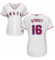 Womens Majestic Los Angeles Angels of Anaheim 16 Huston Street Authentic White Home Cool Base MLB Jersey