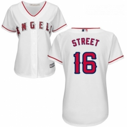 Womens Majestic Los Angeles Angels of Anaheim 16 Huston Street Authentic White Home Cool Base MLB Jersey