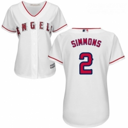 Womens Majestic Los Angeles Angels of Anaheim 2 Andrelton Simmons Authentic White Home Cool Base MLB Jersey