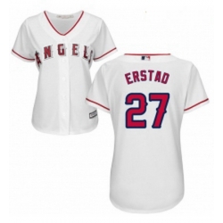 Womens Majestic Los Angeles Angels of Anaheim 27 Darin Erstad Authentic White Home Cool Base MLB Jersey 