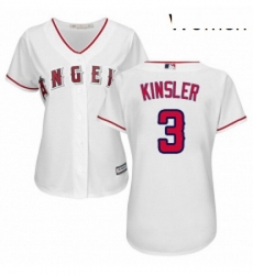 Womens Majestic Los Angeles Angels of Anaheim 3 Ian Kinsler Authentic White Home Cool Base MLB Jersey 