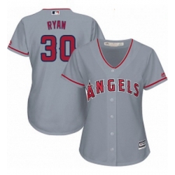 Womens Majestic Los Angeles Angels of Anaheim 30 Nolan Ryan Authentic Grey Road Cool Base MLB Jersey