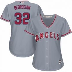 Womens Majestic Los Angeles Angels of Anaheim 32 Cam Bedrosian Replica Grey Road Cool Base MLB Jersey 