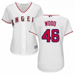 Womens Majestic Los Angeles Angels of Anaheim 46 Blake Wood Replica White Home Cool Base MLB Jersey 