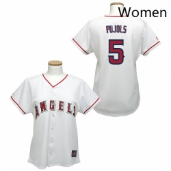Womens Majestic Los Angeles Angels of Anaheim 5 Albert Pujols Replica White MLB Jersey