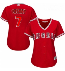 Womens Majestic Los Angeles Angels of Anaheim 7 Zack Cozart Replica Red Alternate MLB Jersey 