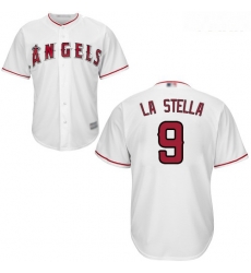 Angels #9 Tommy La Stella White Cool Base Stitched Youth Baseball Jersey