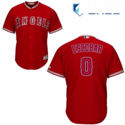 Youth Majestic Los Angeles Angels of Anaheim 0 Yunel Escobar Authentic Red Alternate Cool Base MLB Jersey 