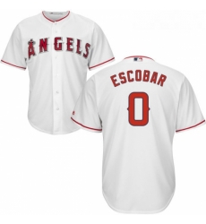 Youth Majestic Los Angeles Angels of Anaheim 0 Yunel Escobar Authentic White Home Cool Base MLB Jersey 