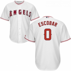 Youth Majestic Los Angeles Angels of Anaheim 0 Yunel Escobar Replica White Home Cool Base MLB Jersey 