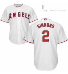 Youth Majestic Los Angeles Angels of Anaheim 2 Andrelton Simmons Authentic White Home Cool Base MLB Jersey