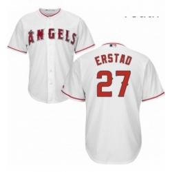 Youth Majestic Los Angeles Angels of Anaheim 27 Darin Erstad Authentic White Home Cool Base MLB Jersey 