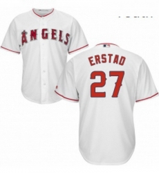 Youth Majestic Los Angeles Angels of Anaheim 27 Darin Erstad Replica White Home Cool Base MLB Jersey 
