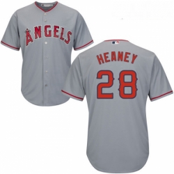 Youth Majestic Los Angeles Angels of Anaheim 28 Andrew Heaney Authentic Grey Road Cool Base MLB Jersey