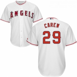 Youth Majestic Los Angeles Angels of Anaheim 29 Rod Carew Replica White Home Cool Base MLB Jersey