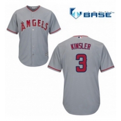 Youth Majestic Los Angeles Angels of Anaheim 3 Ian Kinsler Authentic Grey Road Cool Base MLB Jersey 