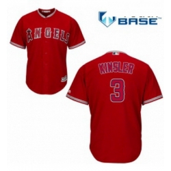 Youth Majestic Los Angeles Angels of Anaheim 3 Ian Kinsler Authentic Red Alternate Cool Base MLB Jersey 