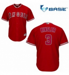 Youth Majestic Los Angeles Angels of Anaheim 3 Ian Kinsler Replica Red Alternate Cool Base MLB Jersey 