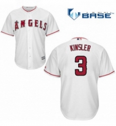 Youth Majestic Los Angeles Angels of Anaheim 3 Ian Kinsler Replica White Home Cool Base MLB Jersey 
