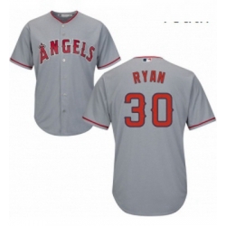 Youth Majestic Los Angeles Angels of Anaheim 30 Nolan Ryan Replica Grey Road Cool Base MLB Jersey
