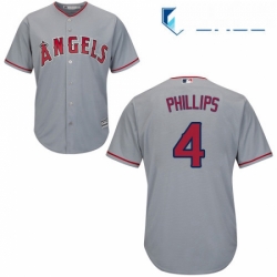 Youth Majestic Los Angeles Angels of Anaheim 4 Brandon Phillips Authentic Grey Road Cool Base MLB Jersey 