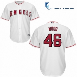Youth Majestic Los Angeles Angels of Anaheim 46 Blake Wood Replica White Home Cool Base MLB Jersey 