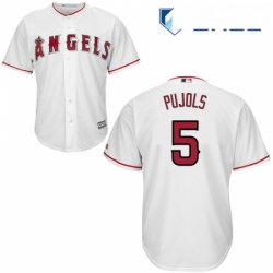 Youth Majestic Los Angeles Angels of Anaheim 5 Albert Pujols Authentic White Home Cool Base MLB Jersey