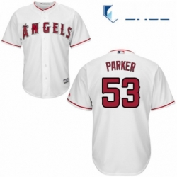 Youth Majestic Los Angeles Angels of Anaheim 53 Blake Parker Replica White Home Cool Base MLB Jersey 