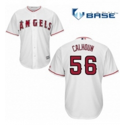 Youth Majestic Los Angeles Angels of Anaheim 56 Kole Calhoun Authentic White Home Cool Base MLB Jersey