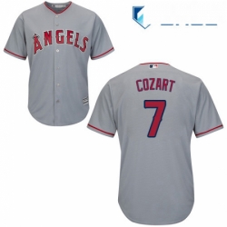 Youth Majestic Los Angeles Angels of Anaheim 7 Zack Cozart Authentic Grey Road Cool Base MLB Jersey 