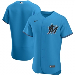 Men Miami Marlins Men Nike Blue Alternate 2020 Flex Base Team MLB Jersey