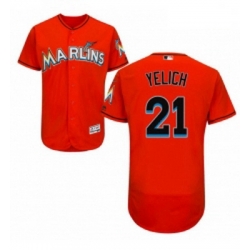 Mens Majestic Miami Marlins 21 Christian Yelich Orange Flexbase Authentic Collection MLB Jersey