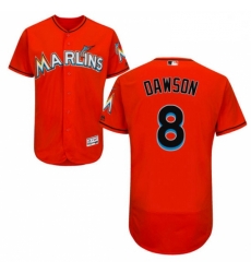 Mens Majestic Miami Marlins 8 Andre Dawson Orange Flexbase Authentic Collection MLB Jersey