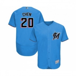 Mens Miami Marlins 20 Wei Yin Chen Blue Alternate Flex Base Authentic Collection Baseball Jersey