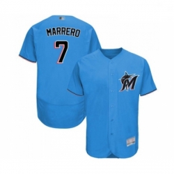 Mens Miami Marlins 7 Deven Marrero Blue Alternate Flex Base Authentic Collection Baseball Jersey