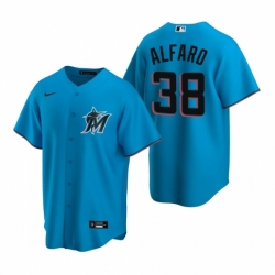 Mens Nike Miami Marlins 38 Jorge Alfaro Blue Alternate Stitched Baseball Jersey