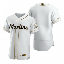 Miami Marlins Blank White Nike Mens Authentic Golden Edition MLB Jersey