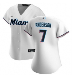 Women Miami Marlins 7 Tim Anderson White Cool Base Stitched Baseball Jersey