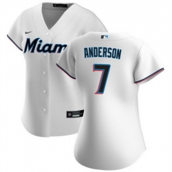 Women Miami Marlins 7 Tim Anderson White Cool Base Stitched Baseball Jersey