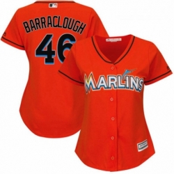 Womens Majestic Miami Marlins 46 Kyle Barraclough Authentic Orange Alternate 1 Cool Base MLB Jersey 