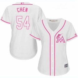 Womens Majestic Miami Marlins 54 Wei Yin Chen Authentic White Fashion Cool Base MLB Jersey