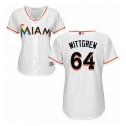 Womens Majestic Miami Marlins 64 Nick Wittgren Replica White Home Cool Base MLB Jersey 